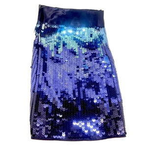 Express Design Studio Blue Sequin Skirt Size 6 Zip up side.​ New with Tags